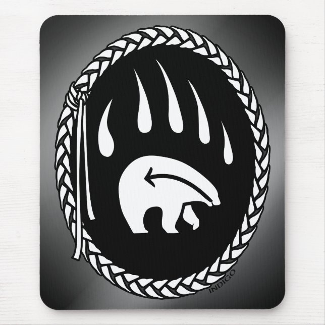 Tribal Bear Art Mousepad Stylish Wildlife Mousepad (Front)