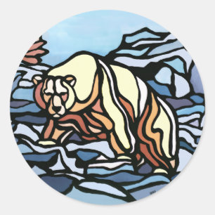 Tribal Bear Art Stickers First Nations Bear Gifts