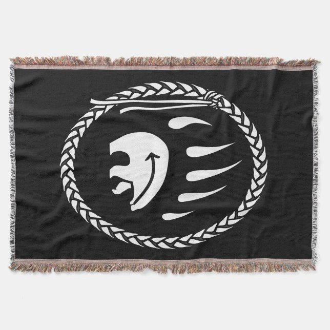 Tribal Bear Blanket Native Bear Claw Throw Blanket (Front)