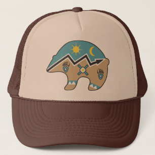 Tribal  Bear Design Trucker Hat