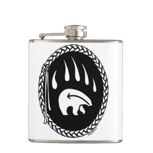 Tribal Bear Flask Custom Bear Claw Art Drink Flask