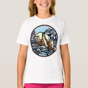 Tribal Bear Girl's T-shirt Polar Bear Kids Shirts