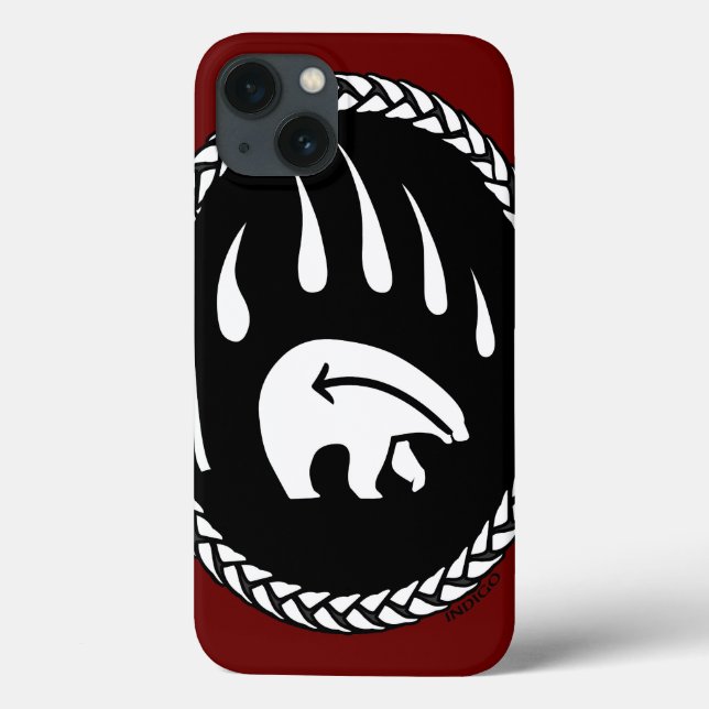Tribal Bear iPad Case Native Art Bear iPad Cases (Back)