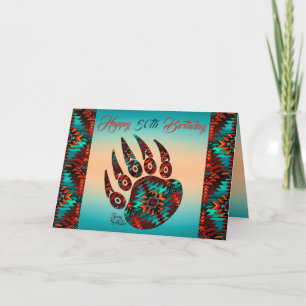 Tribal Bear Paw Birthday Card