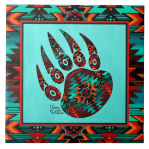 Tribal Bear Paw Ceramic Tile