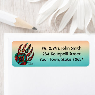 Tribal Bear Paw Label Return Address Label