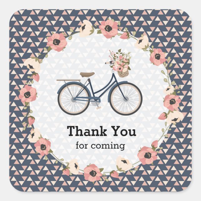 Tribal Bike Square Sticker (Front)