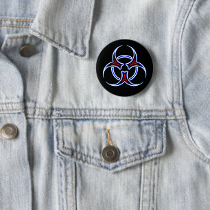 Tribal Biohazard Symbol Button