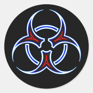 Tribal Biohazard Symbol Classic Round Sticker