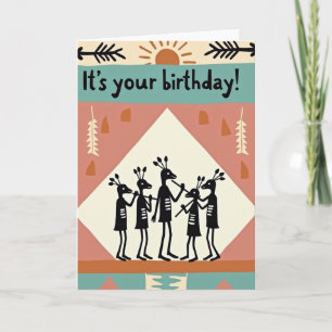 Tribal Birthday Music Card