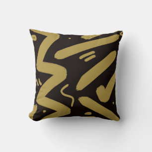 Tribal Black and Gold Cushion