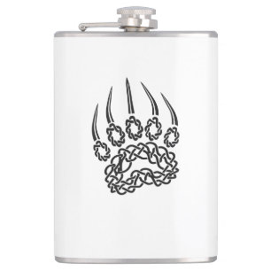 Tribal Black Bear Paw Hip Flask