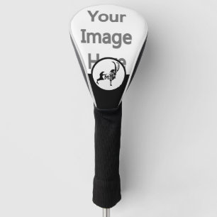 Tribal Black Ram Silhouette Monogram w Photo Golf Head Cover