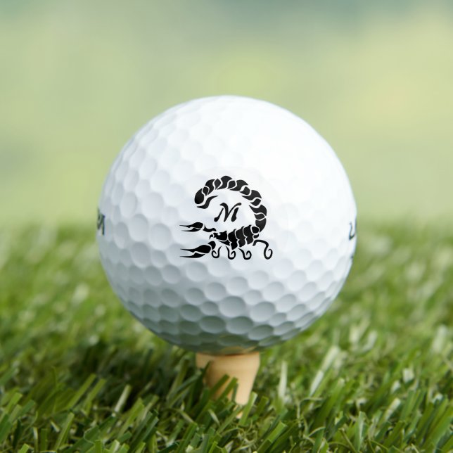 Tribal Black Scorpion Monogram Golf Balls (Insitu Tee)