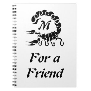 Tribal Black Scorpion Monogram Notebook