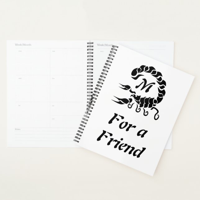 Tribal Black Scorpion Monogram Planner (Display)