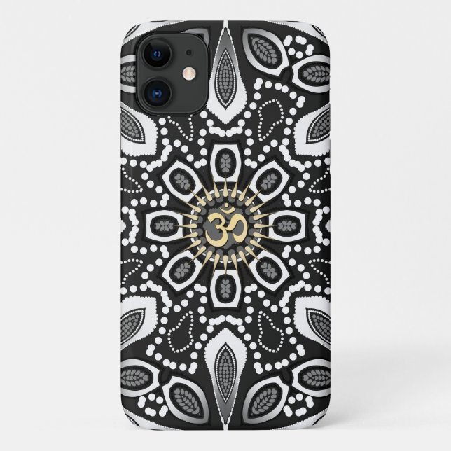 Tribal Black+White Aum iPhone 4 Case-Mate Case (Back)