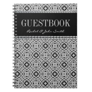 Tribal Black White design Guestbook Notebook