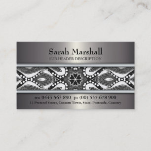 Tribal Black+White & Metallic w/ Logo Business Car Card
