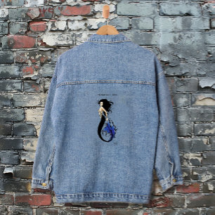 Tribal Blue Mermaid Elegant Fantasy Siren Denim Jacket