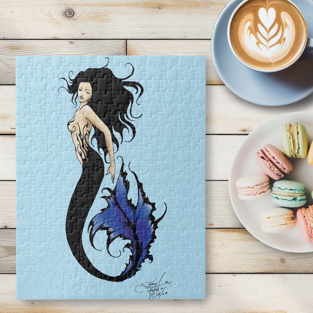 Tribal Blue Mermaid Jigsaw Puzzle (Creator Uploaded)