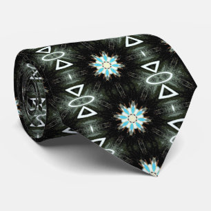 tribal blue star bursts black tie
