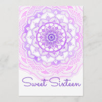 Tribal Bohemian Mandala Purple Sweet Sixteen