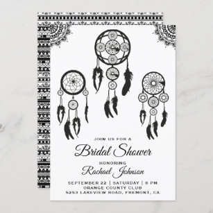Tribal Boho Dream Catcher Bridal Shower Invitation