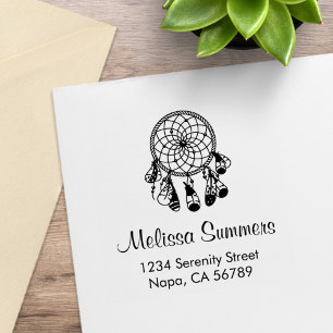 Tribal Boho Dreamcatcher Address Rubber Stamp