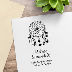 Tribal Boho Dreamcatcher Address Rubber Stamp
