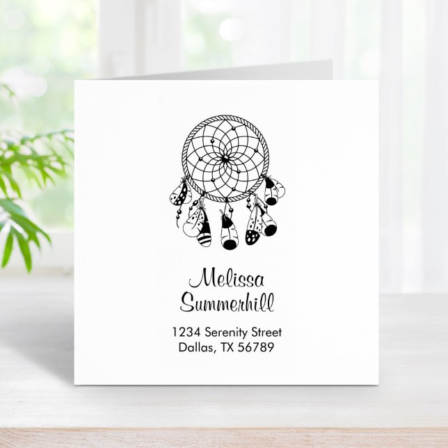 Tribal Boho Dreamcatcher Address Rubber Stamp (Creator Uploaded)