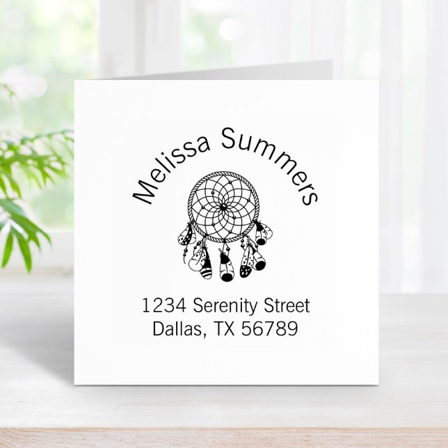 Tribal Boho Dreamcatcher Arch Address Rubber Stamp (Creator Uploaded)