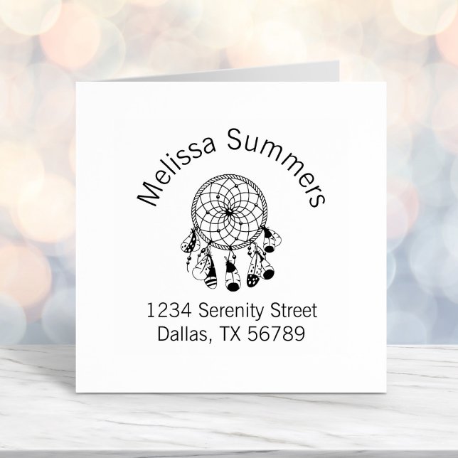 Tribal Boho Dreamcatcher Arch Address Self-inking Stamp (Creator Uploaded)