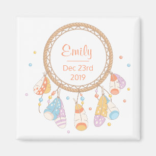 Tribal Boho Dreamcatcher New Baby Keepsake Magnet