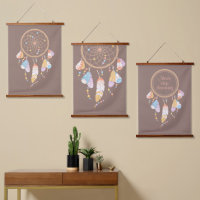 Tribal Boho Dreamcatcher on Brown Set of 3