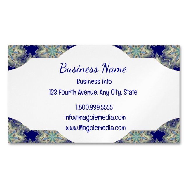 Tribal Boho Pattern Classic  Magnetic Business Card (Front)