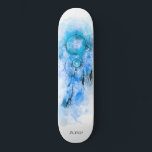 *~* Tribal Boho Shamanic Sacred Dream Catcher Skateboard<br><div class="desc">* Western BOHO American Watercolor Abstract Dream Catcher Journey with lovely Feathers as a Shamanic symbol for a Native American Spiritual Healer or BOHEMIAM design. * . *** The colours are mostly TURQUOISE AND AQUA colours on WHITE. This spirit based esoteric popular boho creative abstract modern dreamcatcher and feathers design...</div>