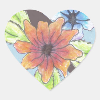 Tribal Bouquet Heart Sticker
