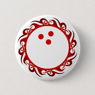 tribal bowling 6 cm round badge