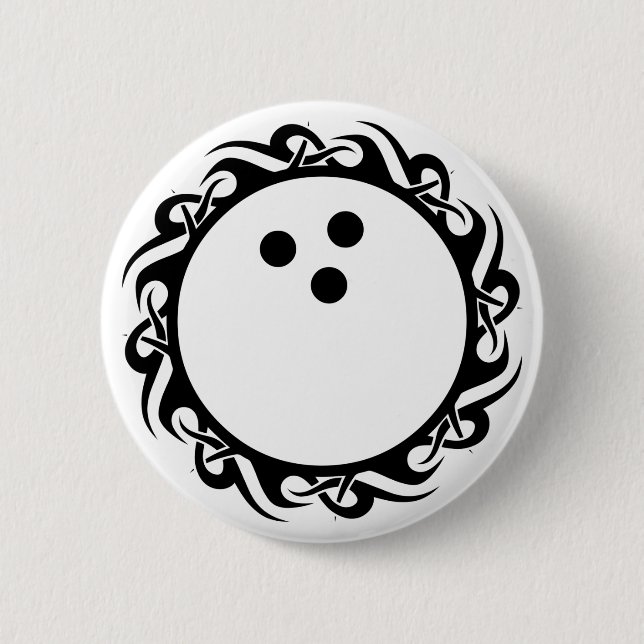 tribal bowling 6 cm round badge (Front)