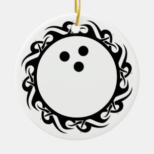 tribal bowling ball ceramic ornament