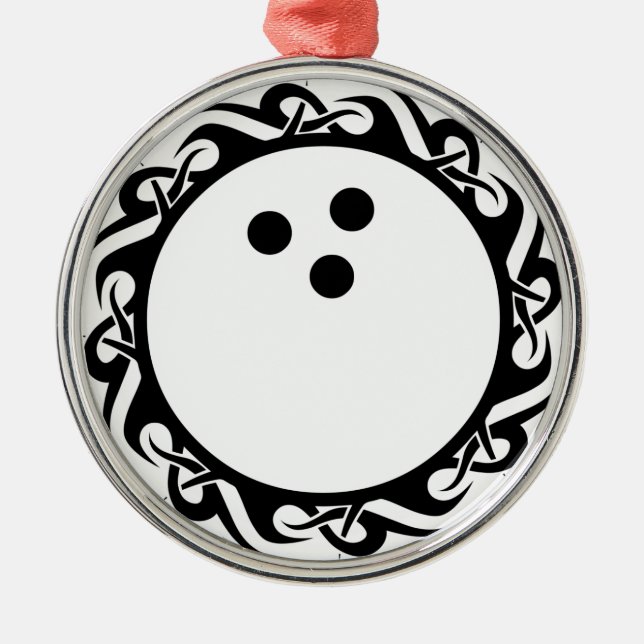 tribal BOWLING Metal Tree Decoration (Front)