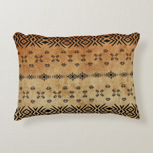 Tribal Brown Beige Decorative Cushion (Front)