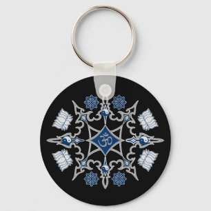 Tribal Buddhist Symbols Key Ring