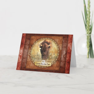 Tribal Buffalo Greeting Card