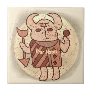 Tribal Bull Rune  Ceramic Tile