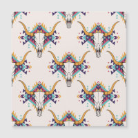 Tribal Bull Skull: Boho Seamless