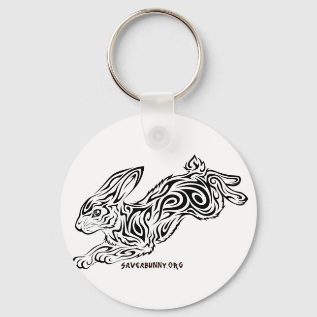 Tribal Bunny Key Ring (Front)