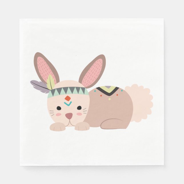 Tribal Bunny Napkin (Front)