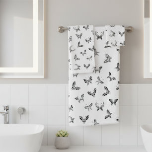 Tribal Butterflies Bathroom Towel Set
